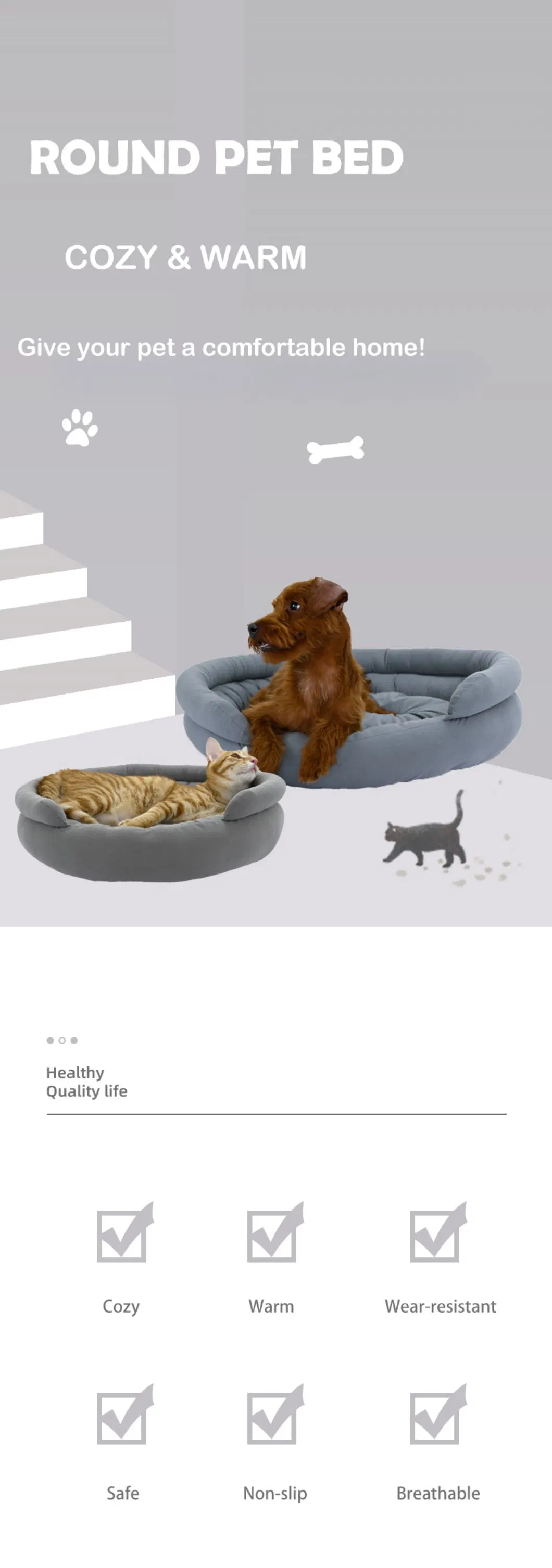 Sofa Cave Elevated Dropshipping Calming Washable Waterproof Comfort China Supplied Cat Bed Pet Dog Sofa Bed