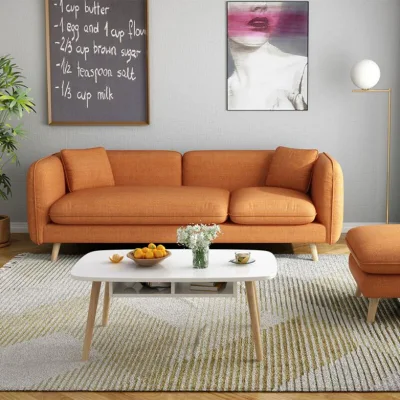 Modernes Wohnzimmer-Sofa aus Nubukleder. Luxus-Sofa aus Mikrofaser-Stoff. Sofa-Design aus Mikrofaser-Leder