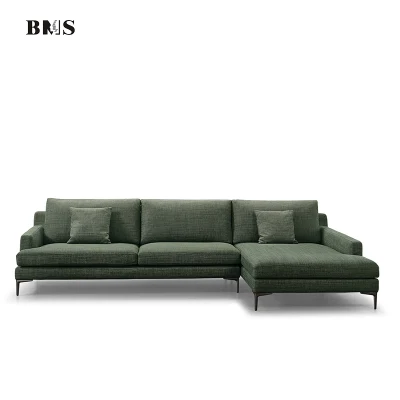 Moderne Freizeit-Wohnmöbel, Stoff-Sitzgarnituren, echtes L-förmiges Leder, Eckcouch, Mags, modulares Sofa für Wohnzimmer