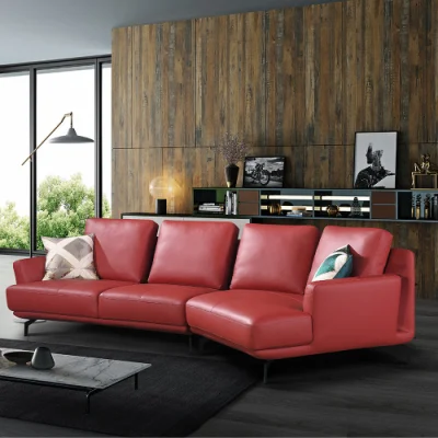 Modernes, schlichtes italienisches Luxus-Wohnzimmer-Wohnmöbel-Sofa aus Leder