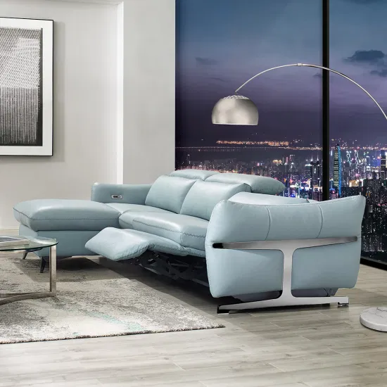 Luxus-Wohnmöbel, Wohnzimmer, L-förmige Chaiselongue, elektrisches Ledersofa