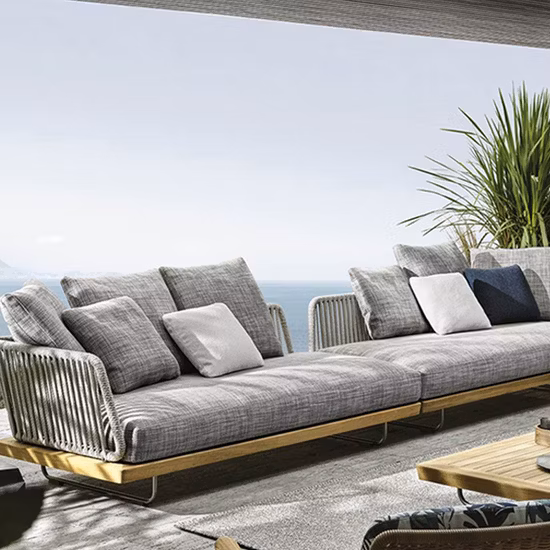 Garten-Außensofa im europäischen Stil mit Aluminiumrahmen